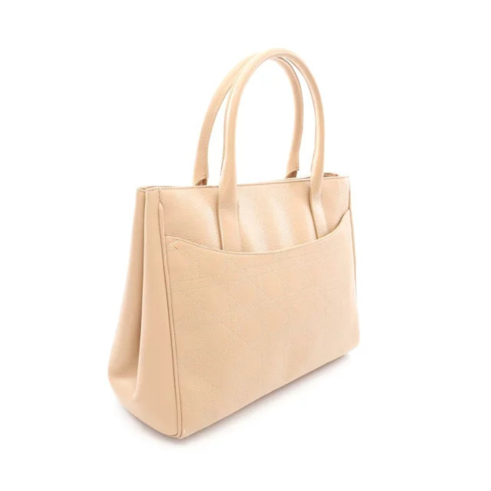 Dior  Beige Tote Cream Christian Leather Bag Cannage Tan Cream